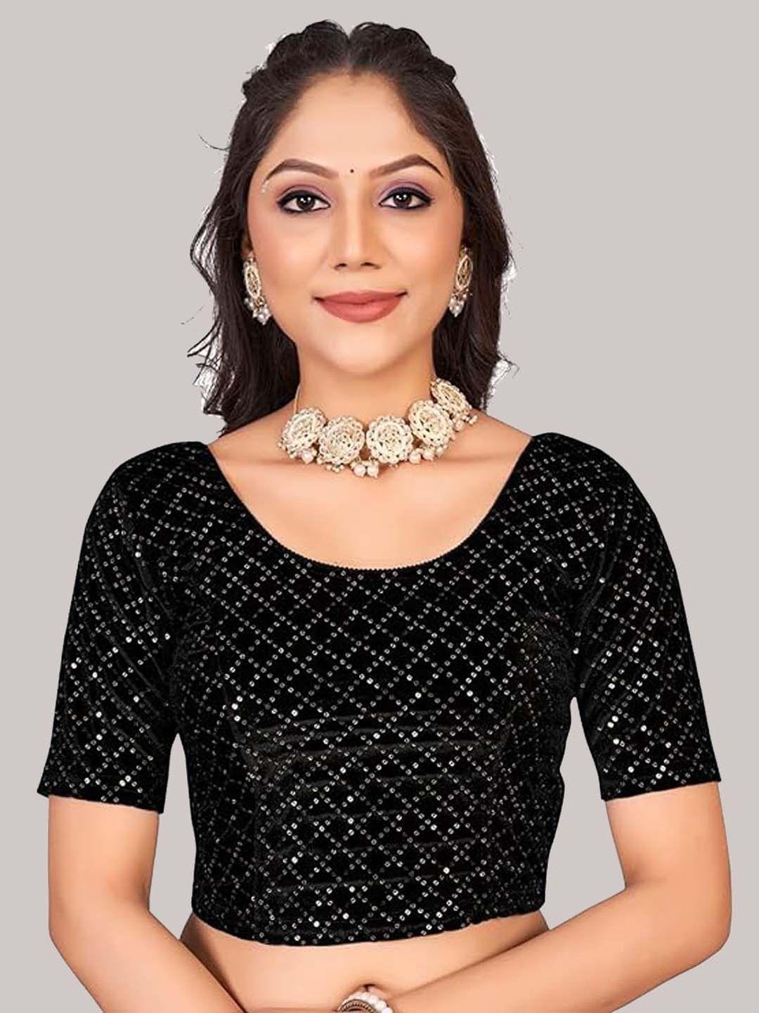 shree swangiyamata company sequinned embellished saree blouse