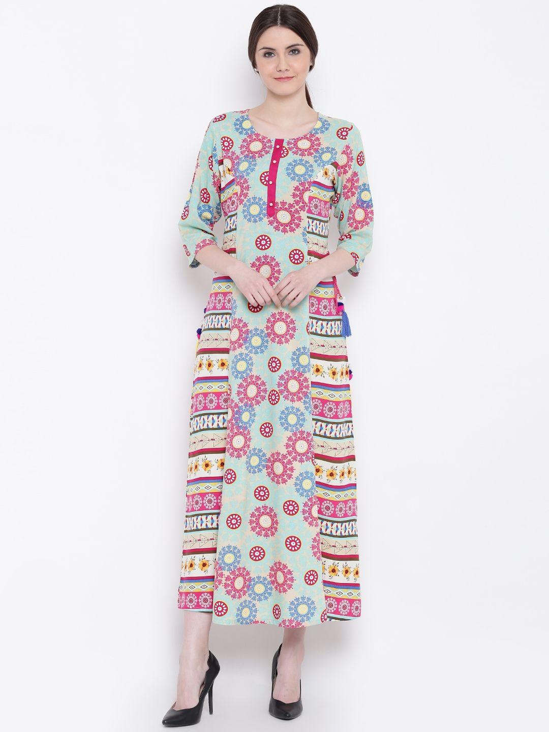 shree women multicoloured printed maxi dress