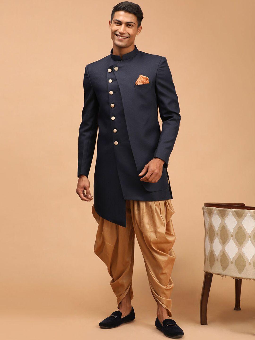 shrestha by vastramay angrakha slim fit sherwani set