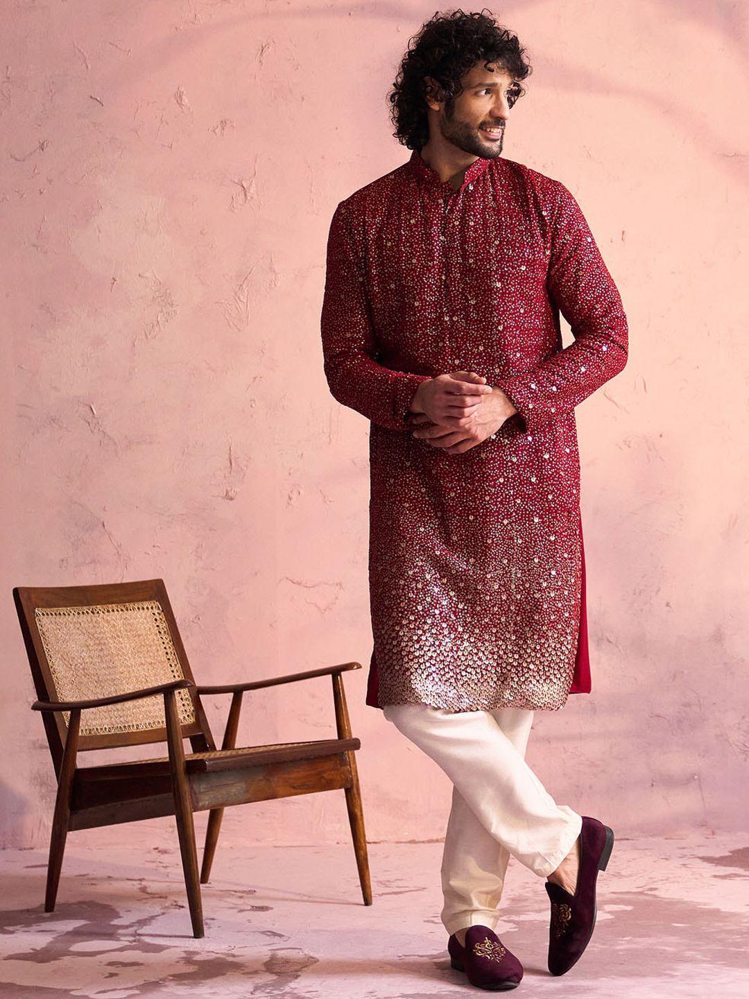 shrestha by vastramay embellished regular sequinned kurta with trousers