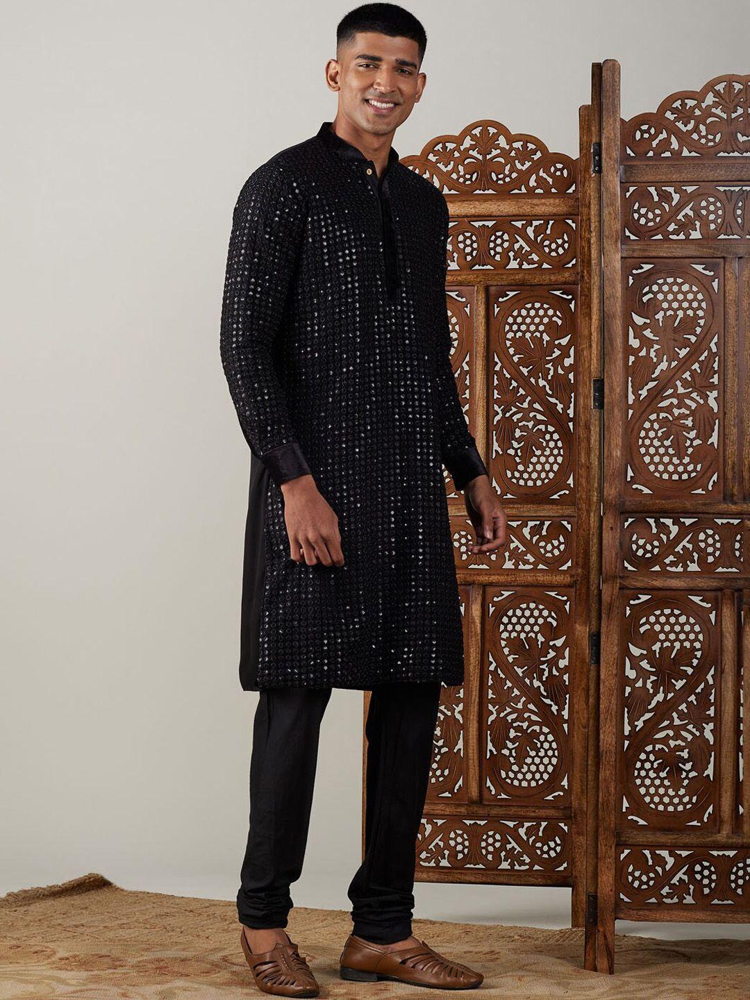 shrestha by vastramay ethnic motifs embroidered regular sequinned kurta with pyjamas