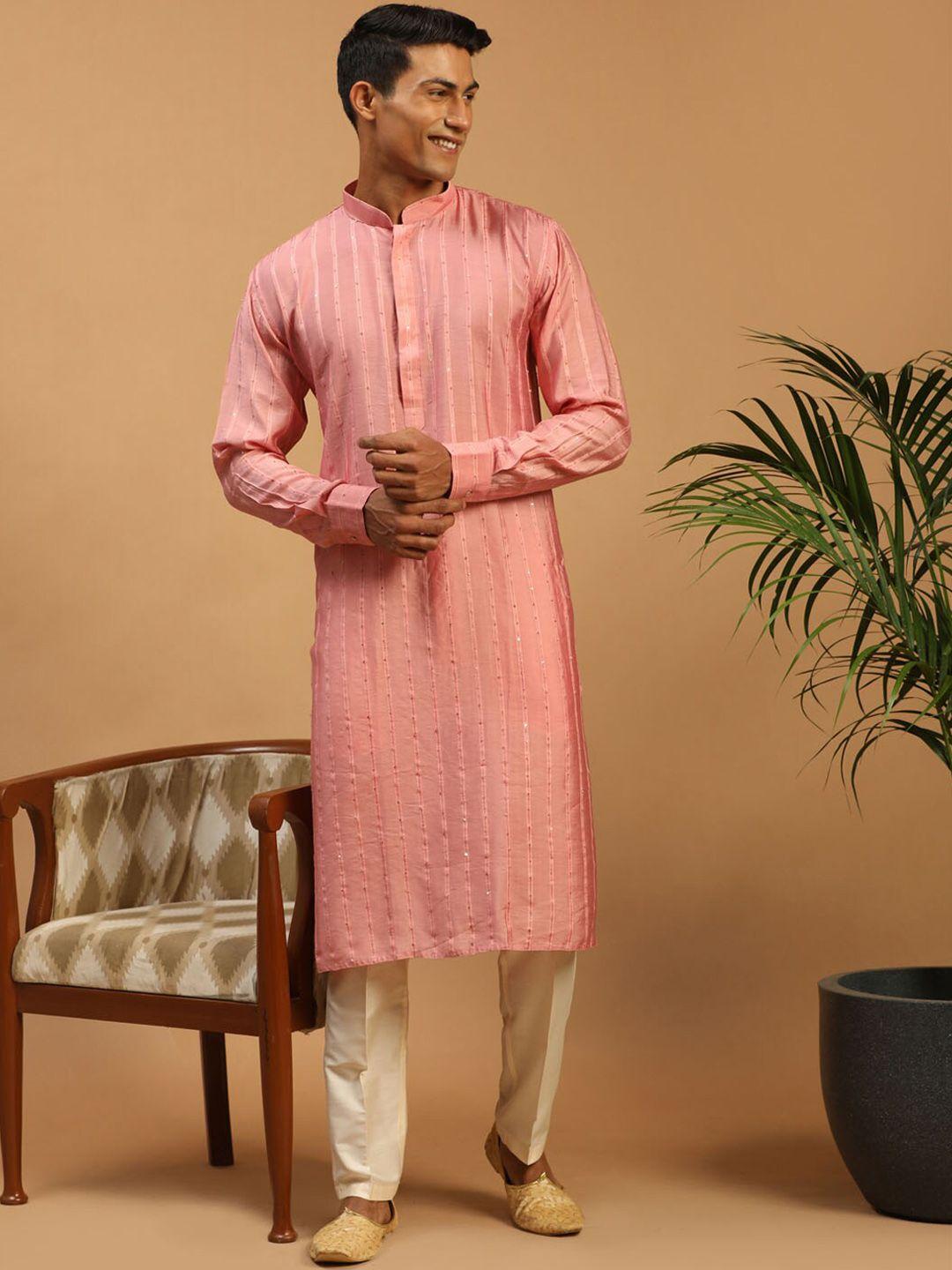 shrestha by vastramay men embroidered sequinned kurta with pyjamas