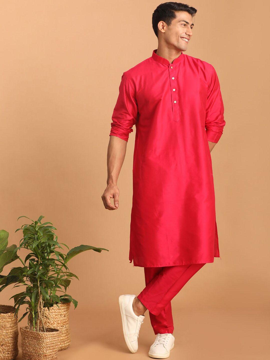 shrestha by vastramay men mandarin collar kurta with trousers