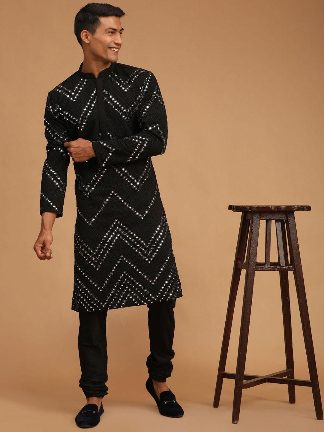 shrestha by vastramay men mirror work kurta with pyjama