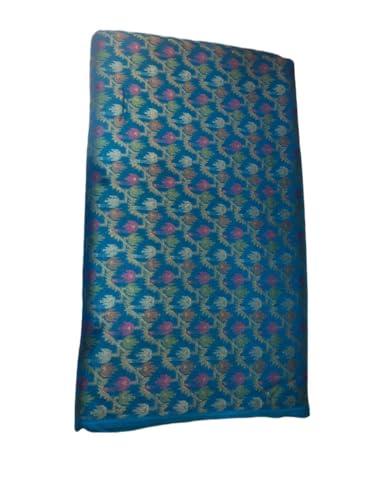 shri shyam creation unstitched lehariya print cotton blouse material (1 meter, sky)