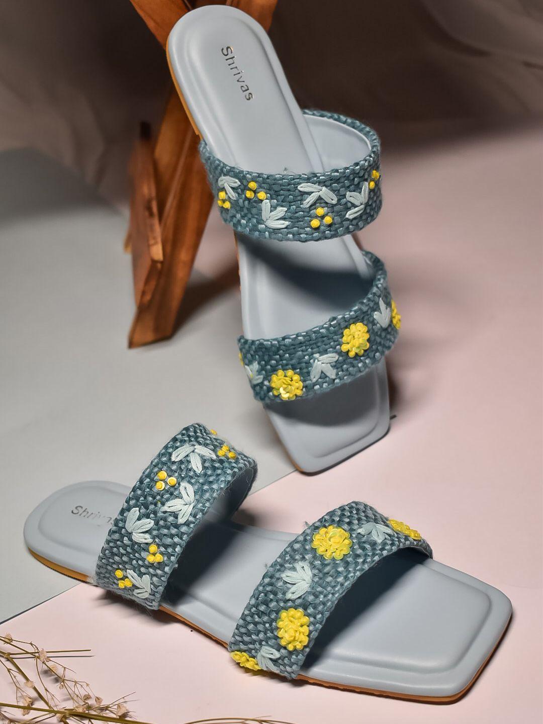 shrivas by archita mehta embellished ethnic open toe flats