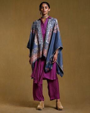 shrug with floral woven motifs