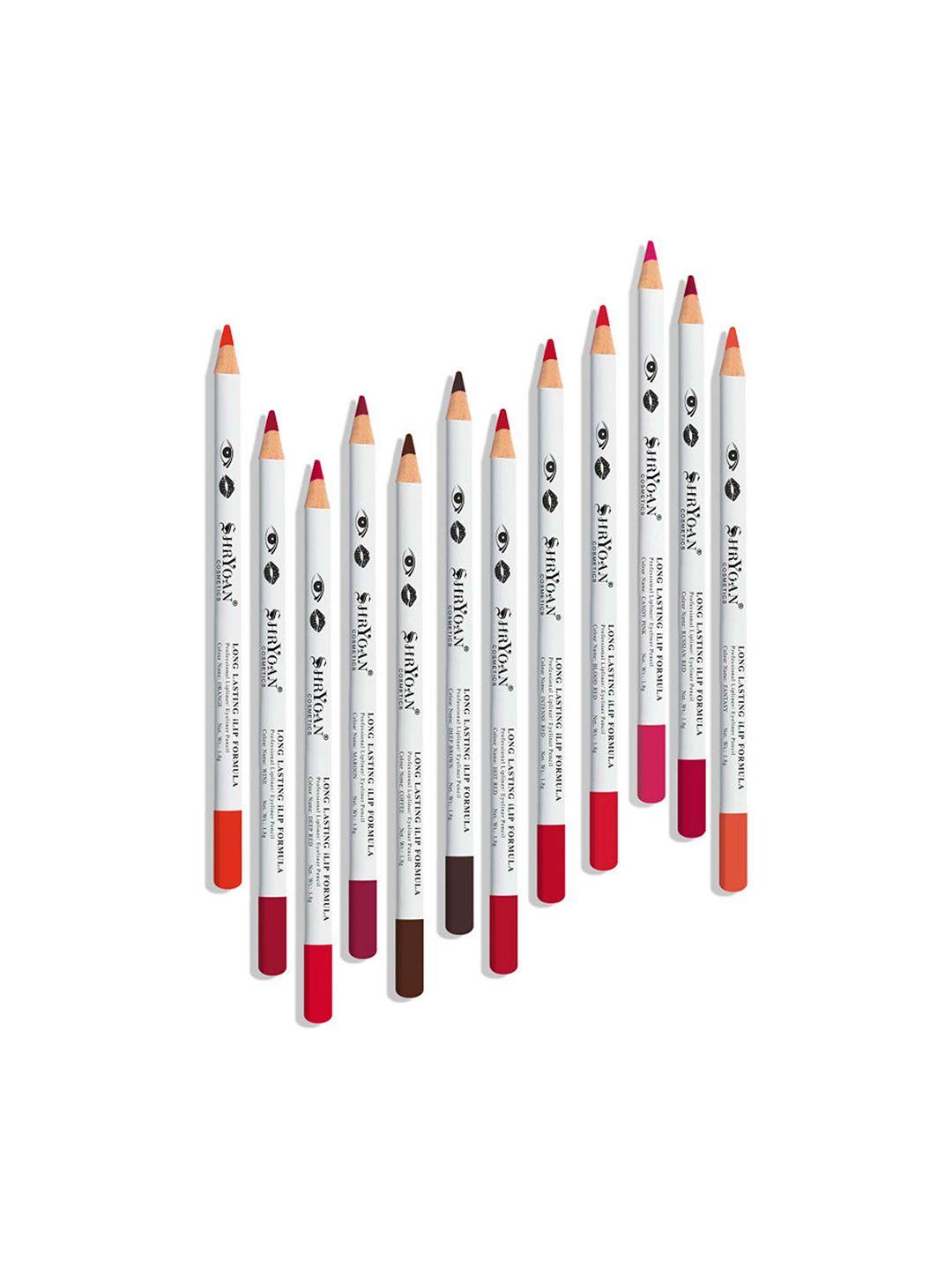 shryoan set of 12 long lasting ilip formula lip liner & eyeliner pencil - 02