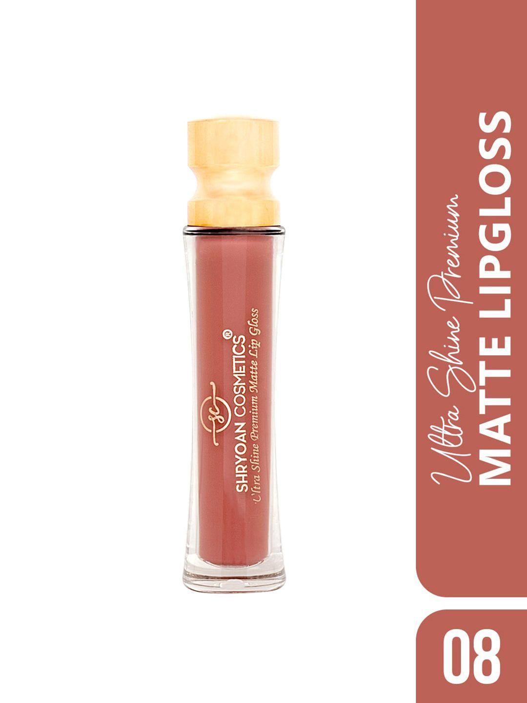 shryoan ultra shine premium matte lip gloss - 6ml - mahogany 08