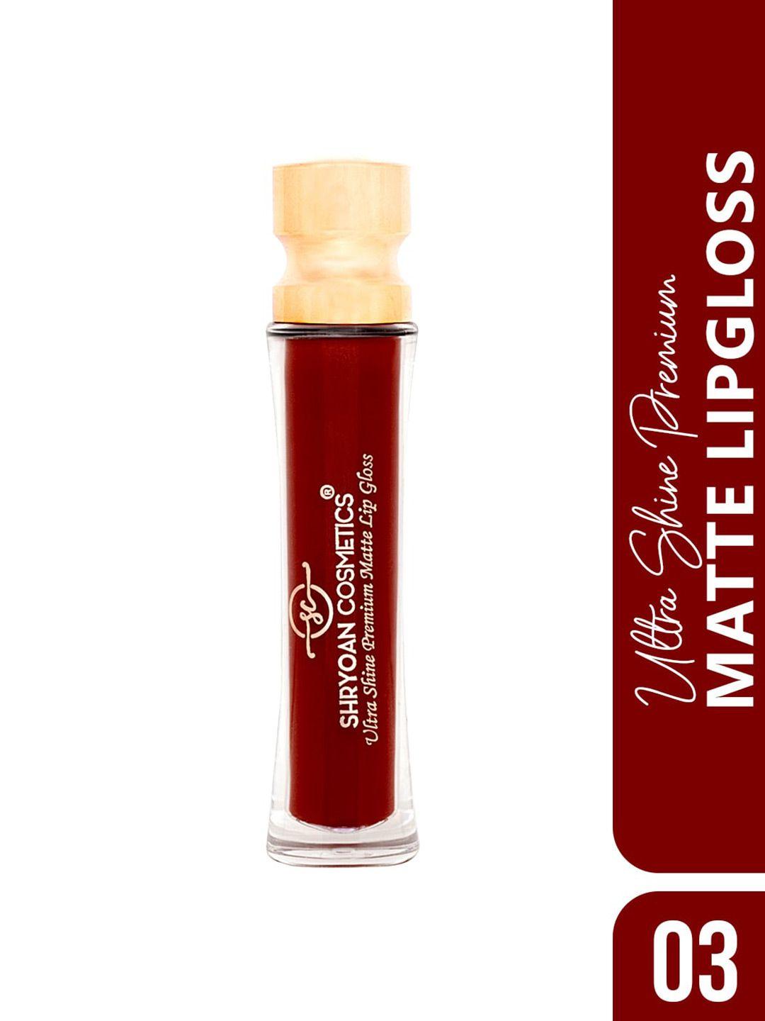 shryoan ultra shine premium matte lip gloss - 6ml - rangy red 03