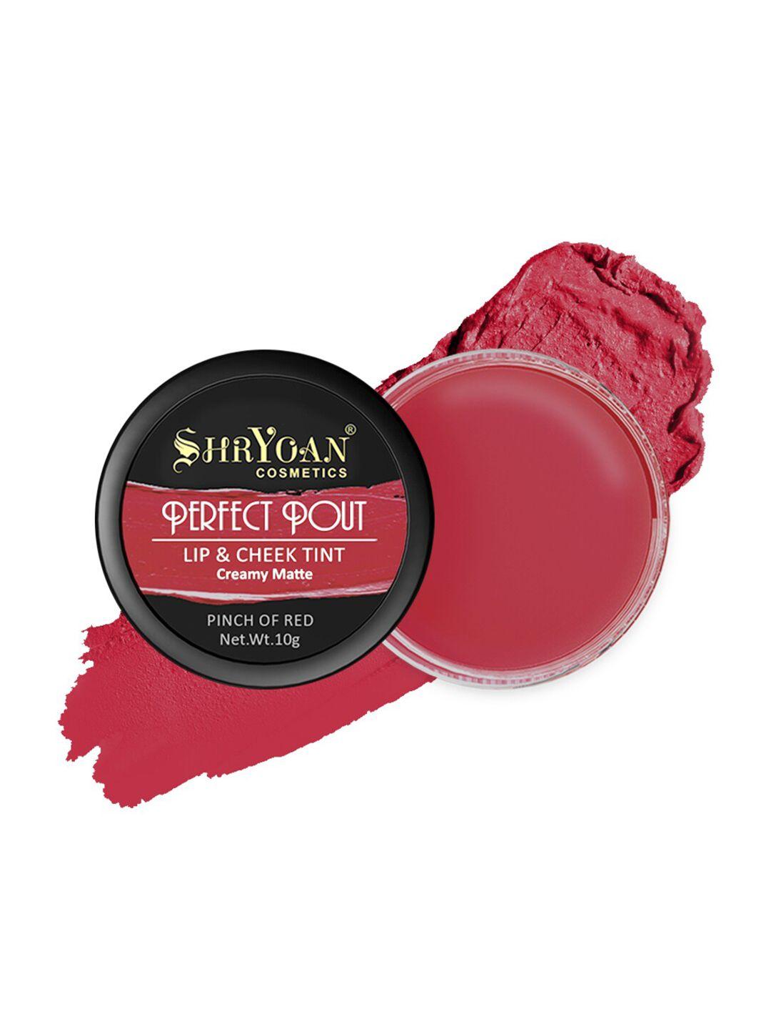 shryoan perfect pout creamy matte lip & cheek tint 10g - pinch of red