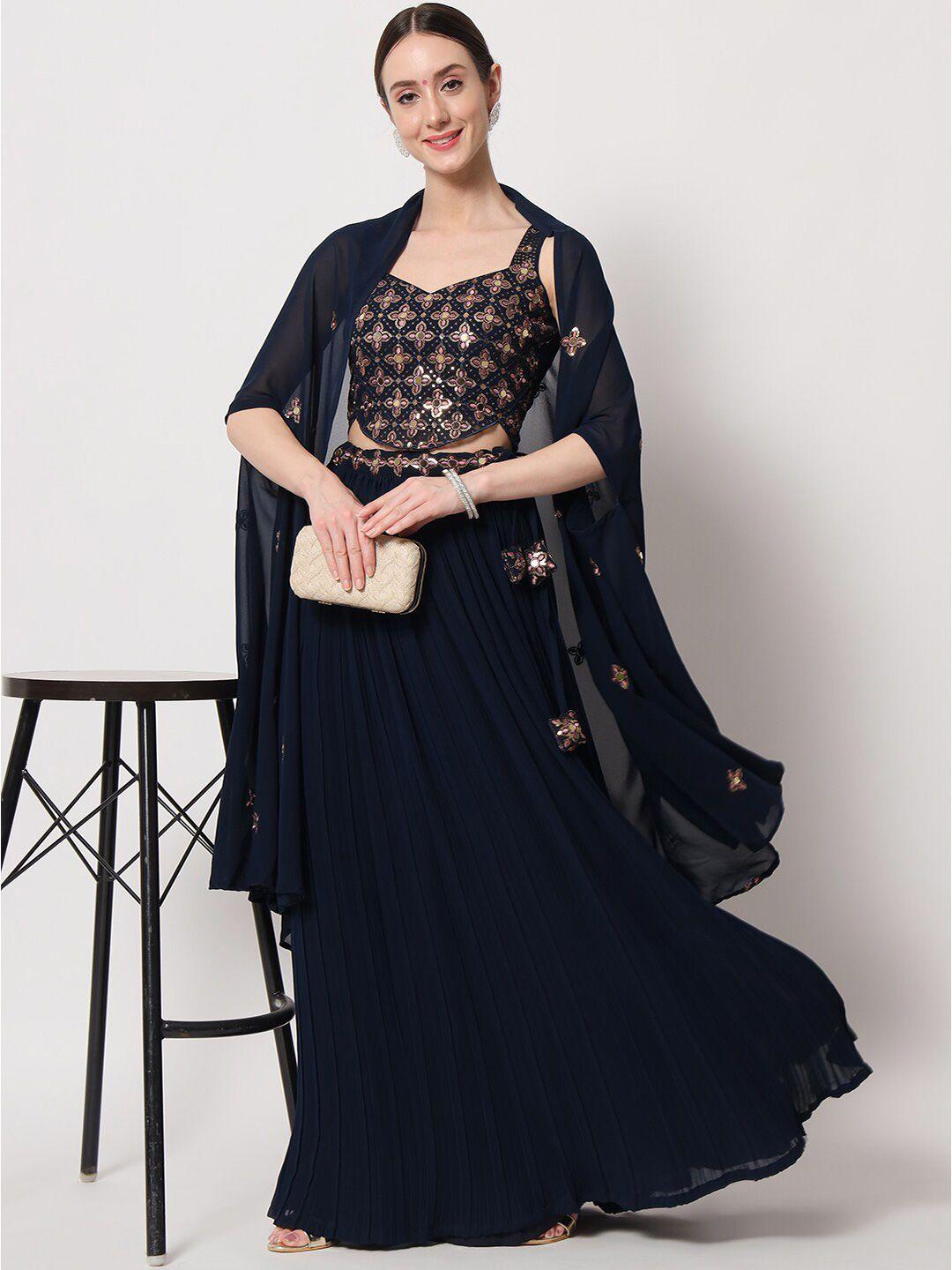 shubhkala embellished semi-stitched lehenga & unstitched blouse with dupatta