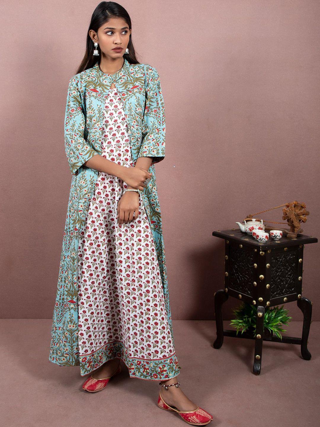shuddhi women multicolored printed cotton ethnic dresses