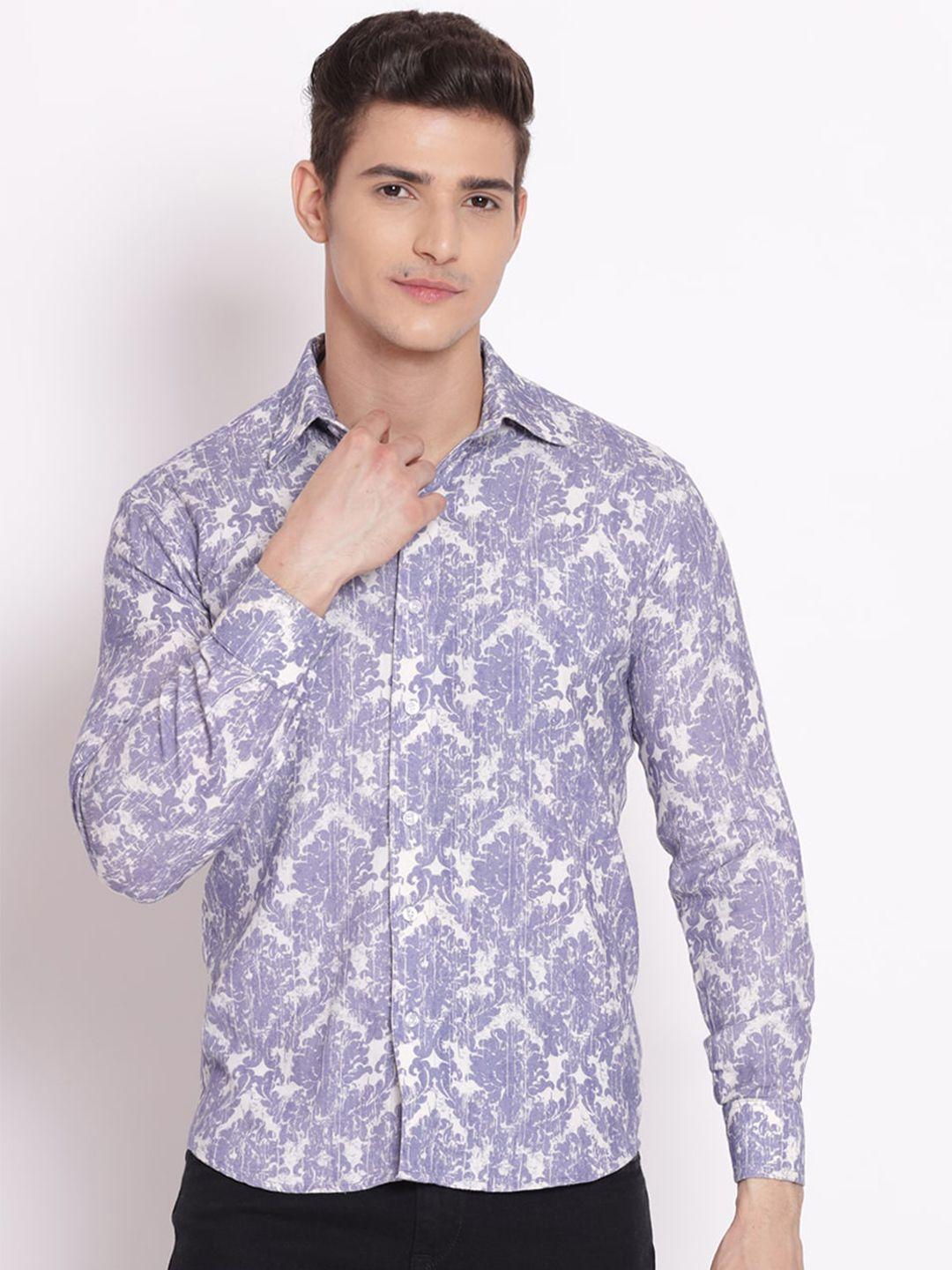 shurtz n skurtz men cotton straight floral printed casual shirt