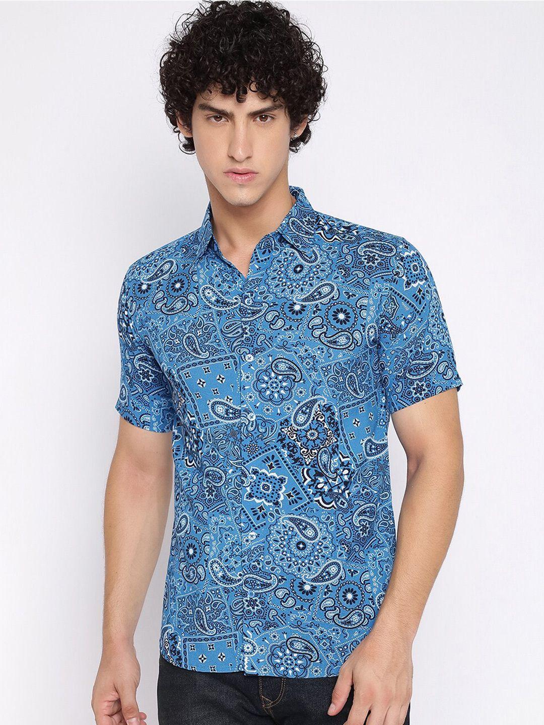 shurtz n skurtz relaxed ethnic motifs printed regular fit cotton casual shirt