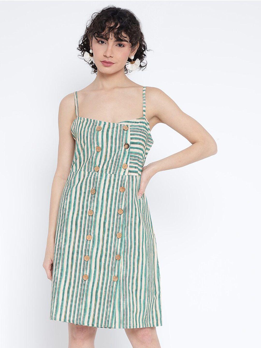 shurtz n skurtz striped cotton a-line dress