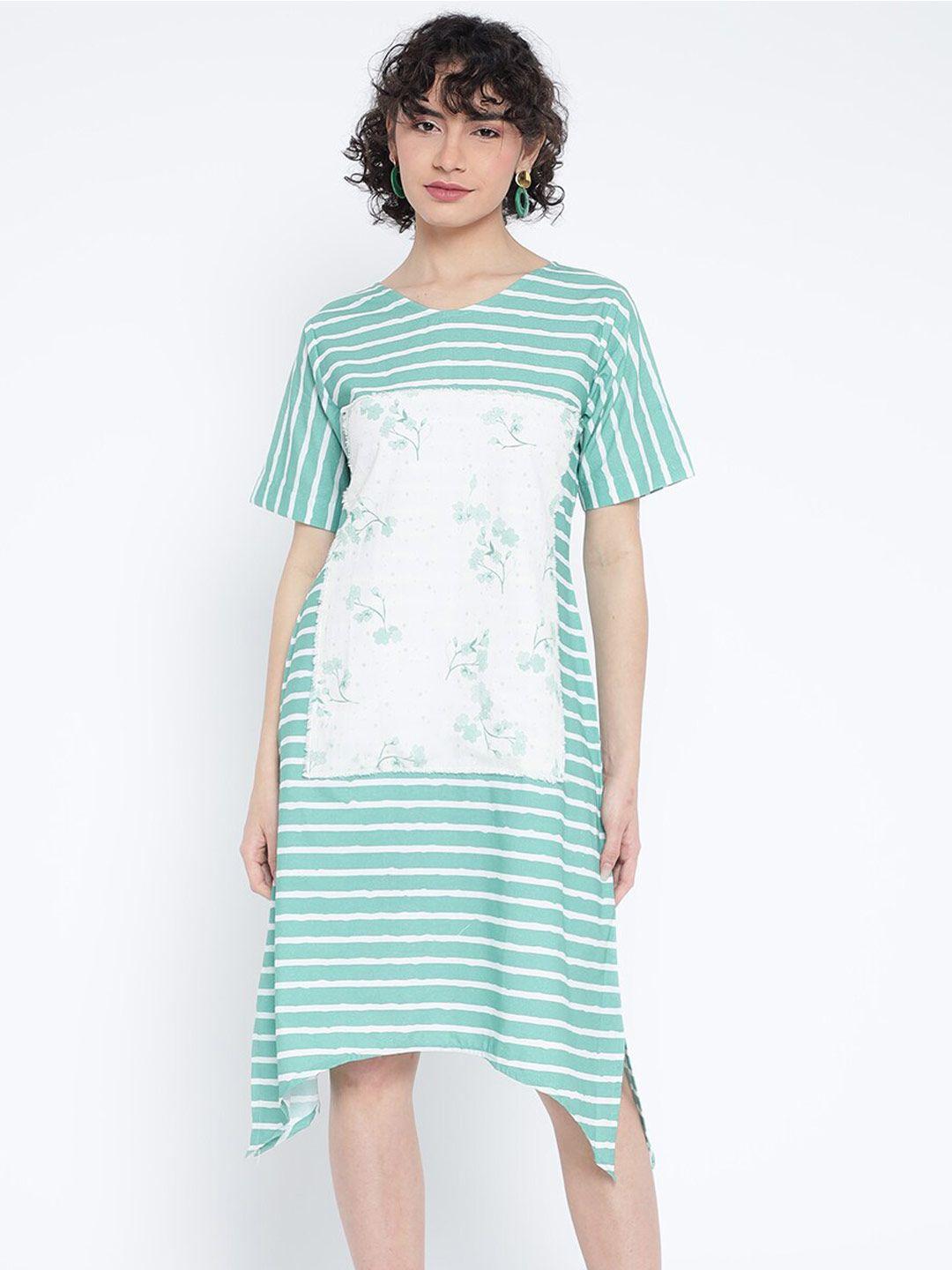 shurtz n skurtz striped cotton a-line dress