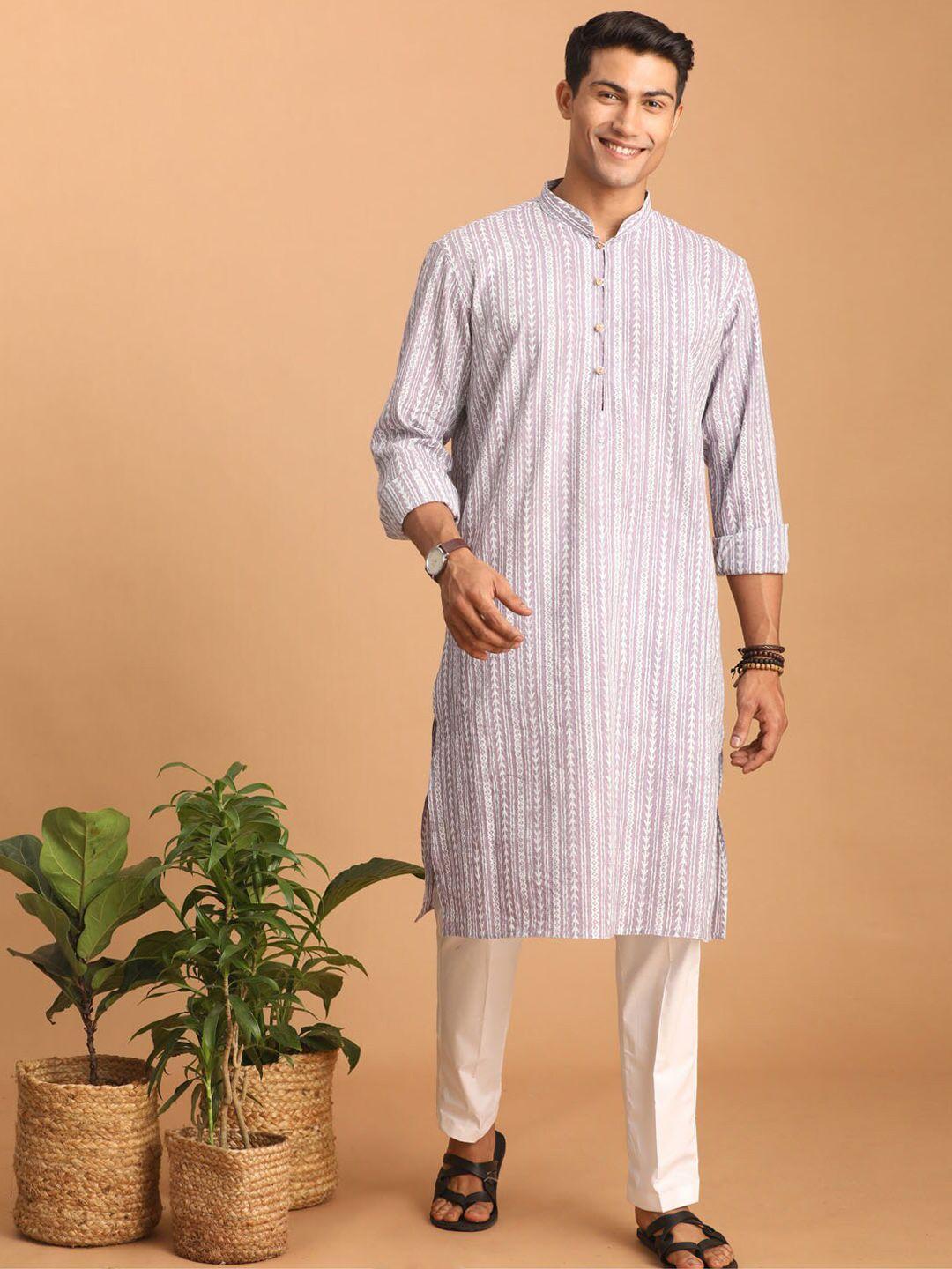 shvaas by vastramay ethnic motifs printed pure cotton kurta with pyjamas