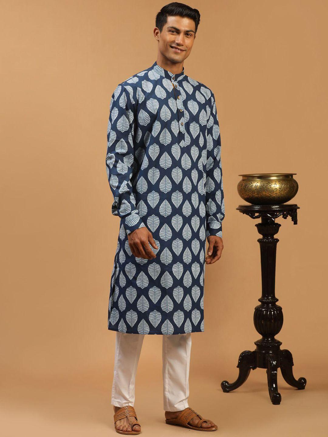 shvaas by vastramay floral printed pure cotton kurta with pyjamas