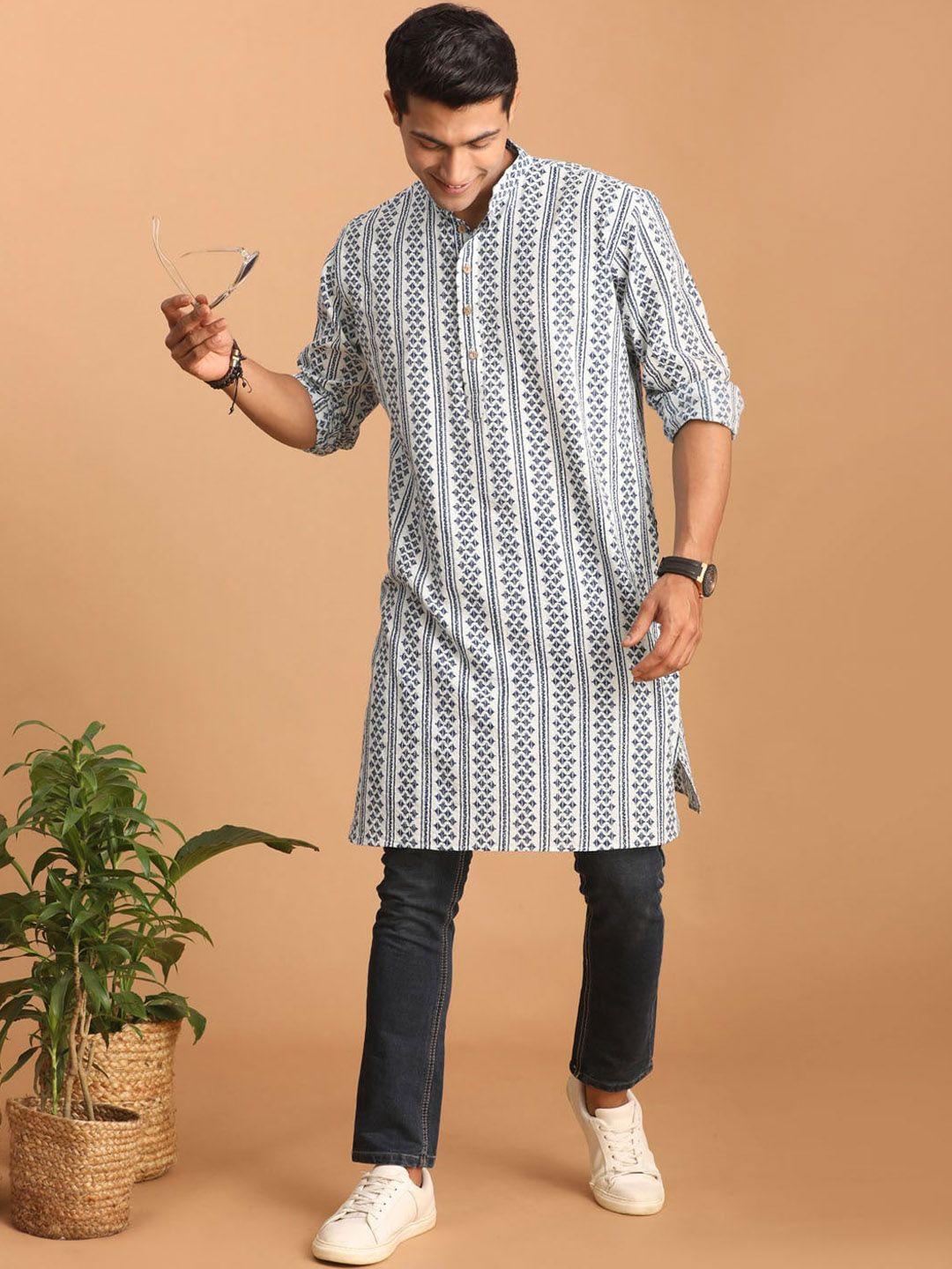 shvaas by vastramay geometric printed cotton kurta