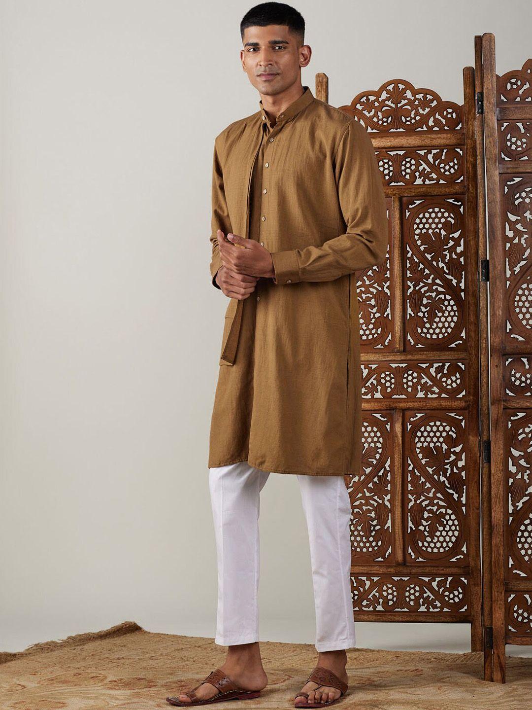 shvaas by vastramay layered pure cotton kurta with pyjamas