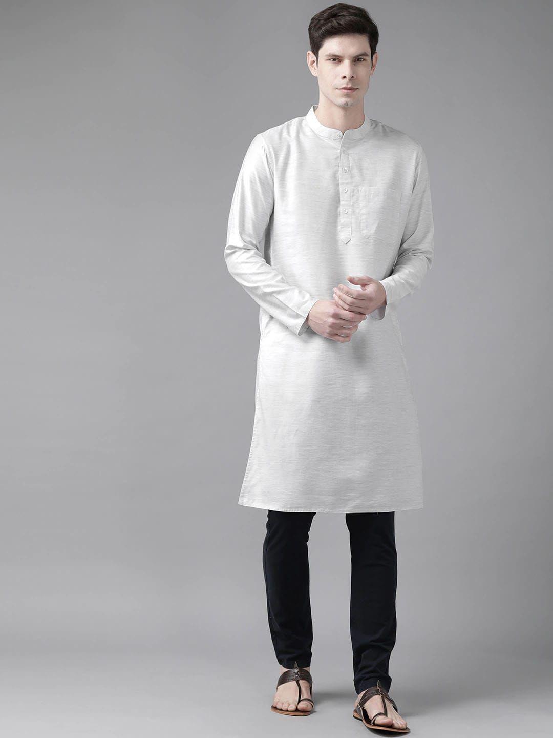 shvaas by vastramay men grey organic cotton sustainable kurta