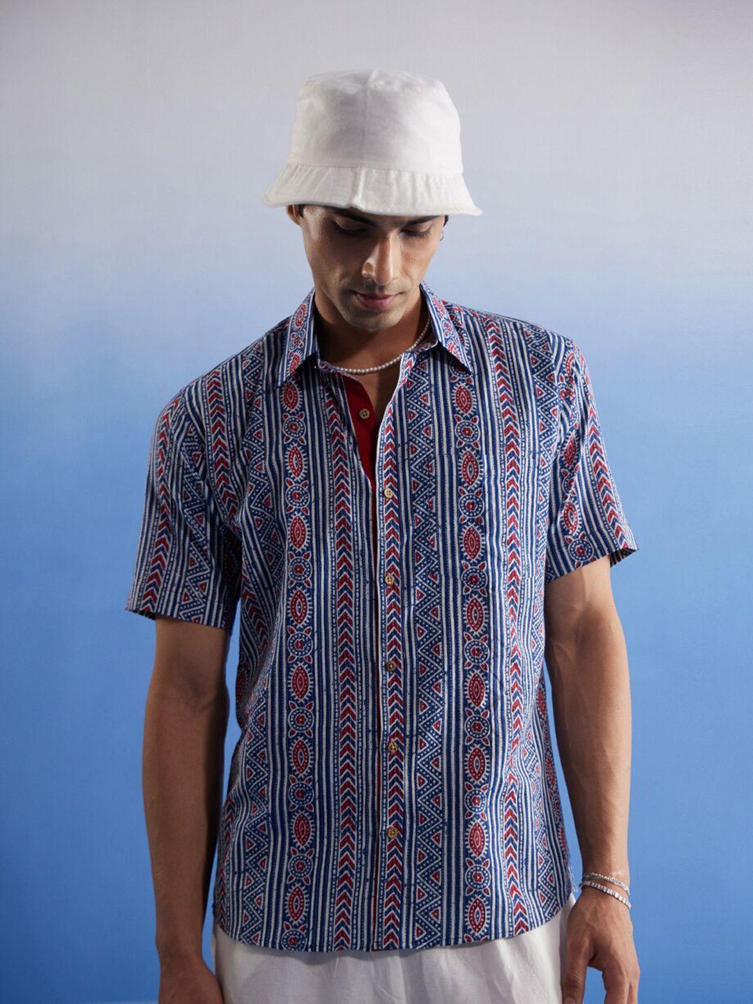 shvaas by vastramay premium ethnic motifs printed cotton casual shirt