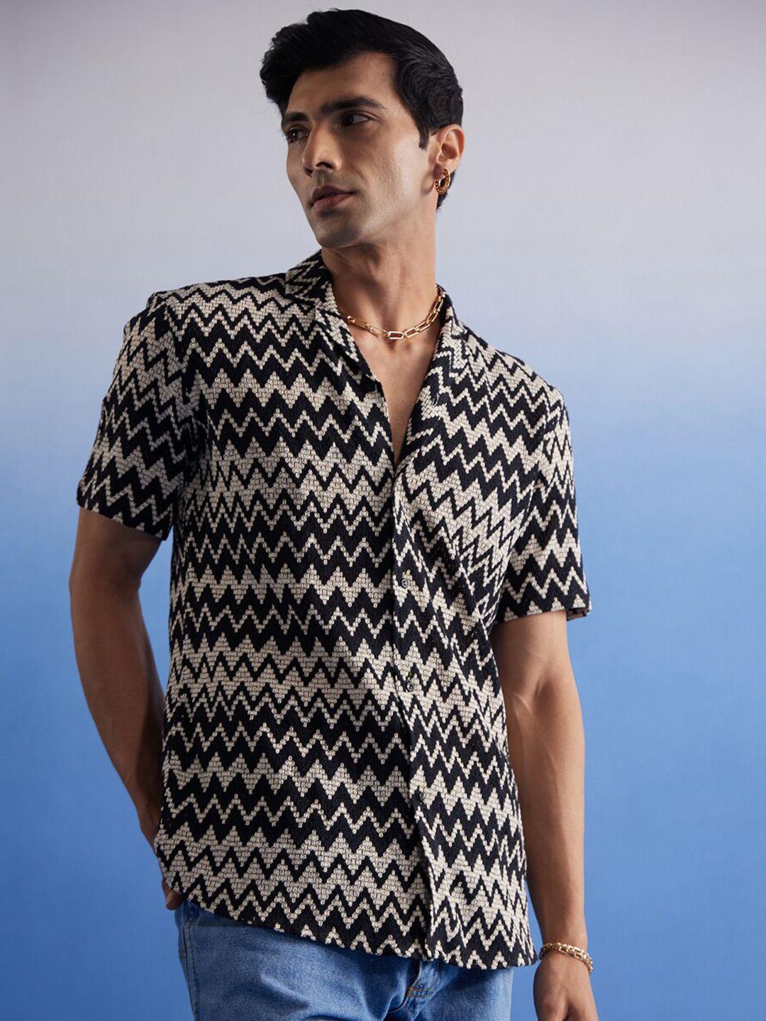 shvaas by vastramay premium geometric printed casual shirt