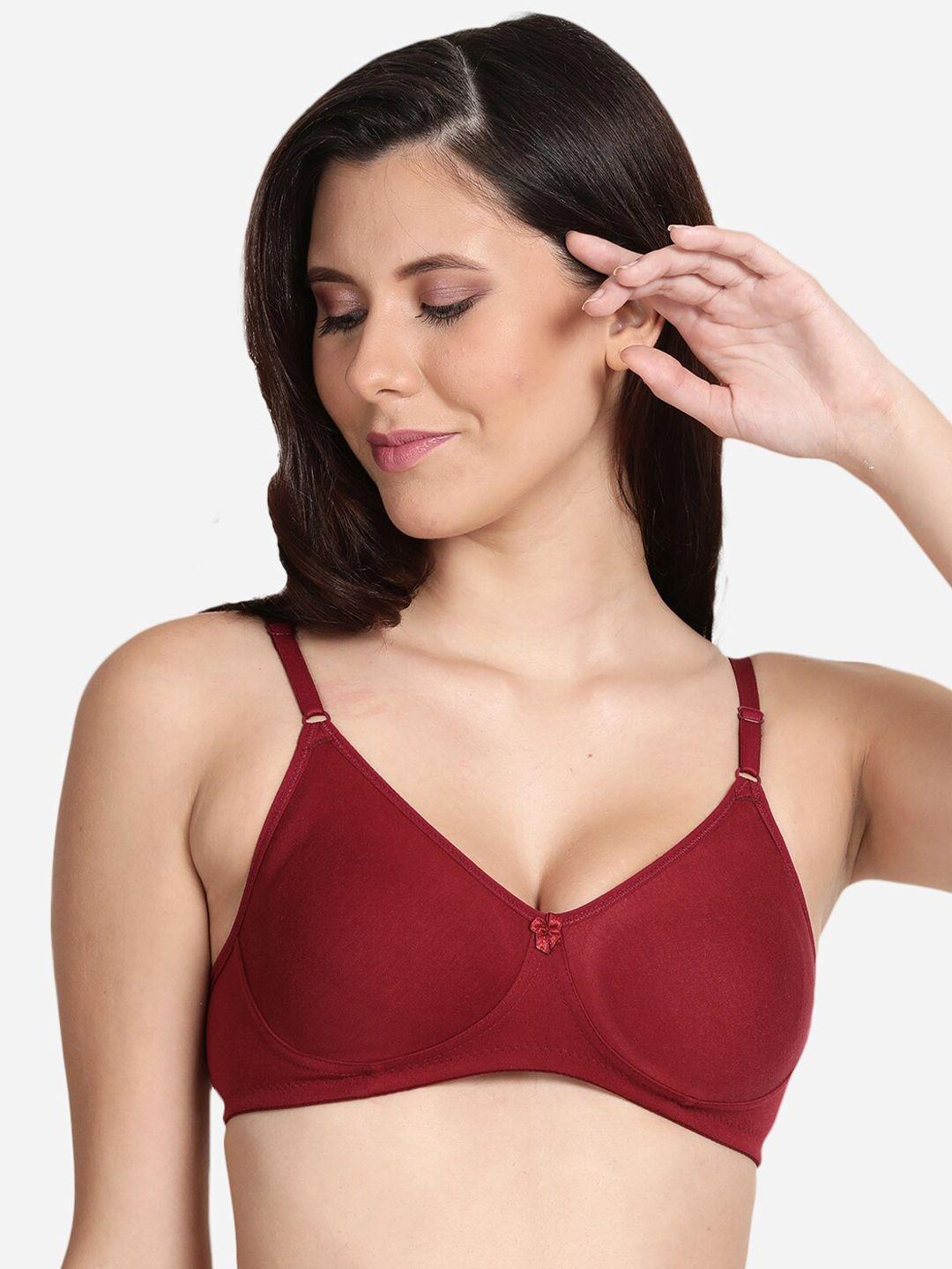 shyaway maroon non padded & non wired solid bra