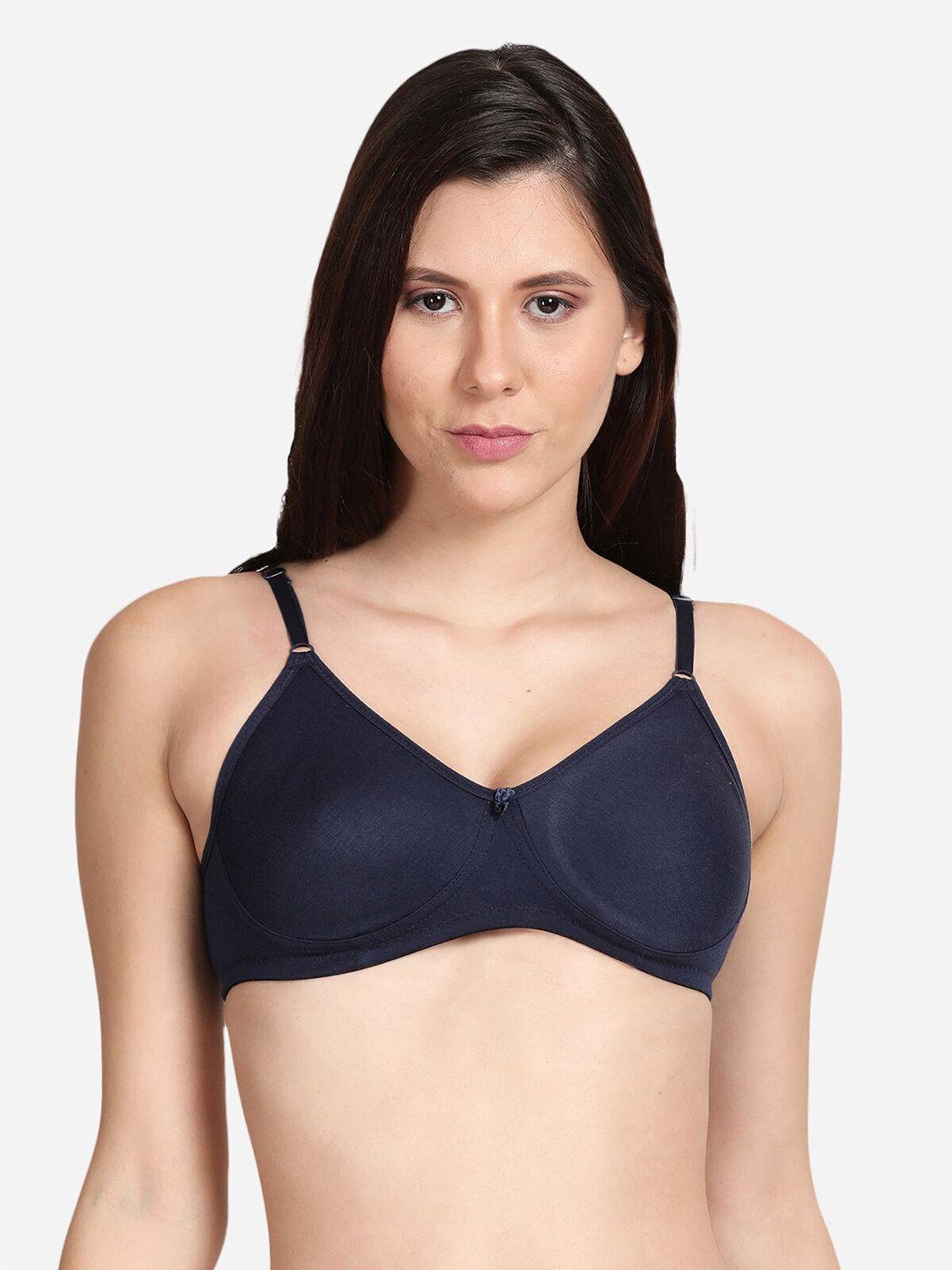 shyaway navy blue non padded & non wired solid bra