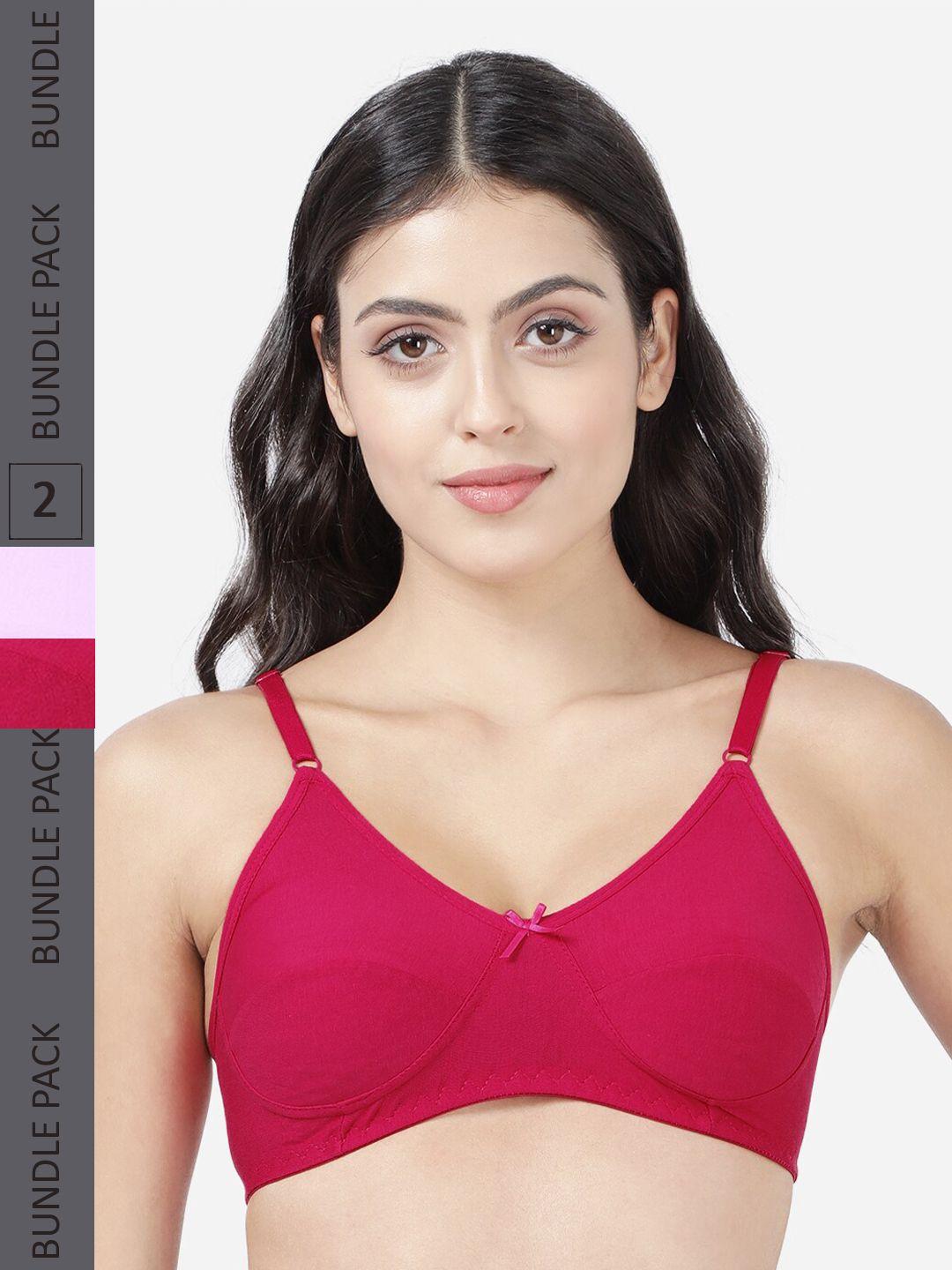 shyaway pack of 2 non padded non-wired full coverage all day comfort cotton bra