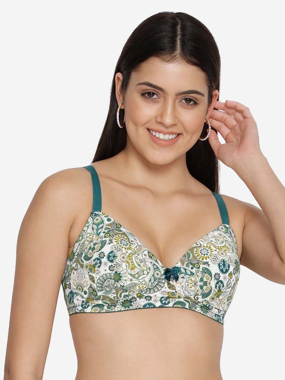 shyaway printed lightly padded nylon all day comfort everyday bra