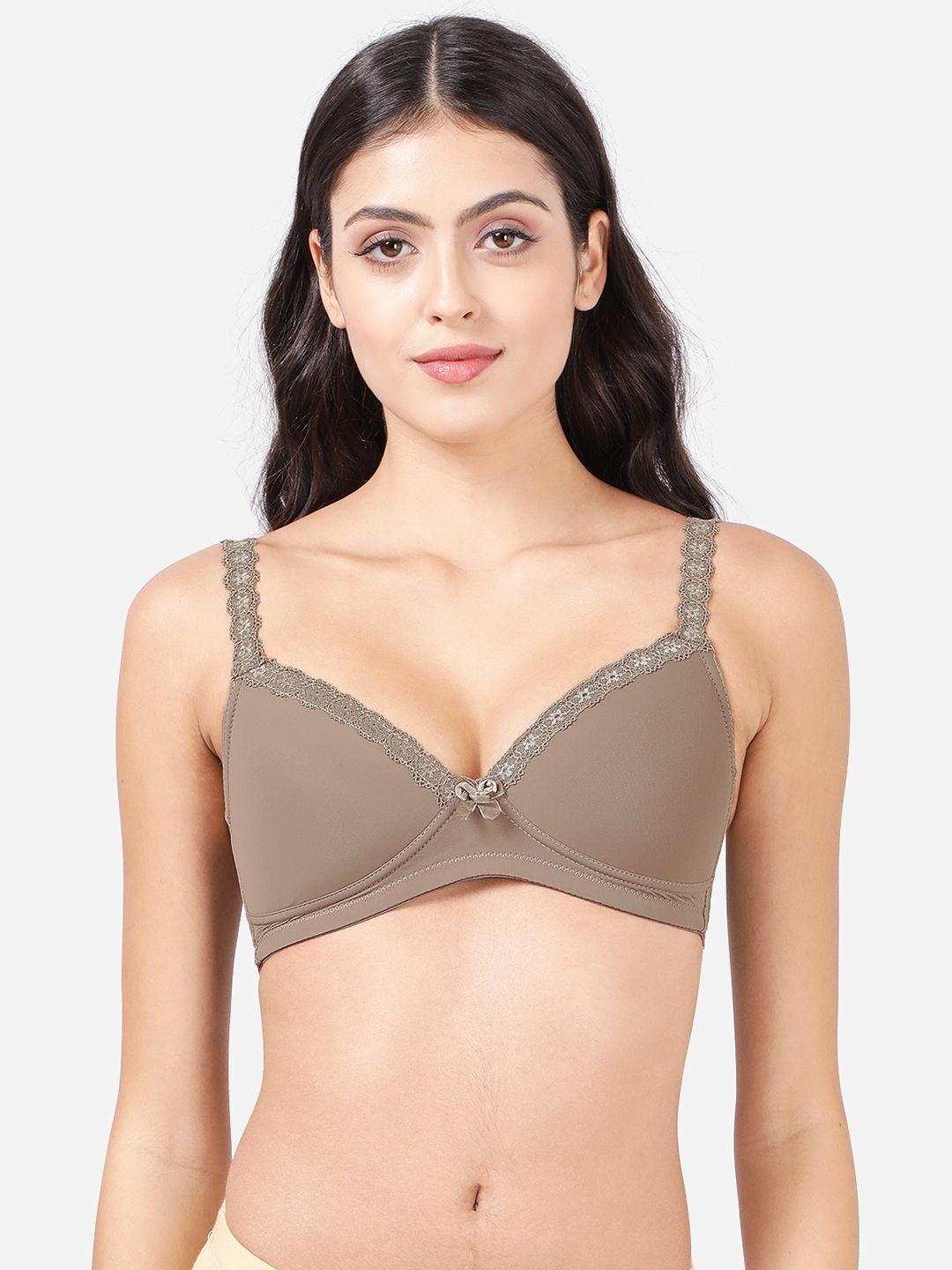 shyaway women brown bra lightly padded