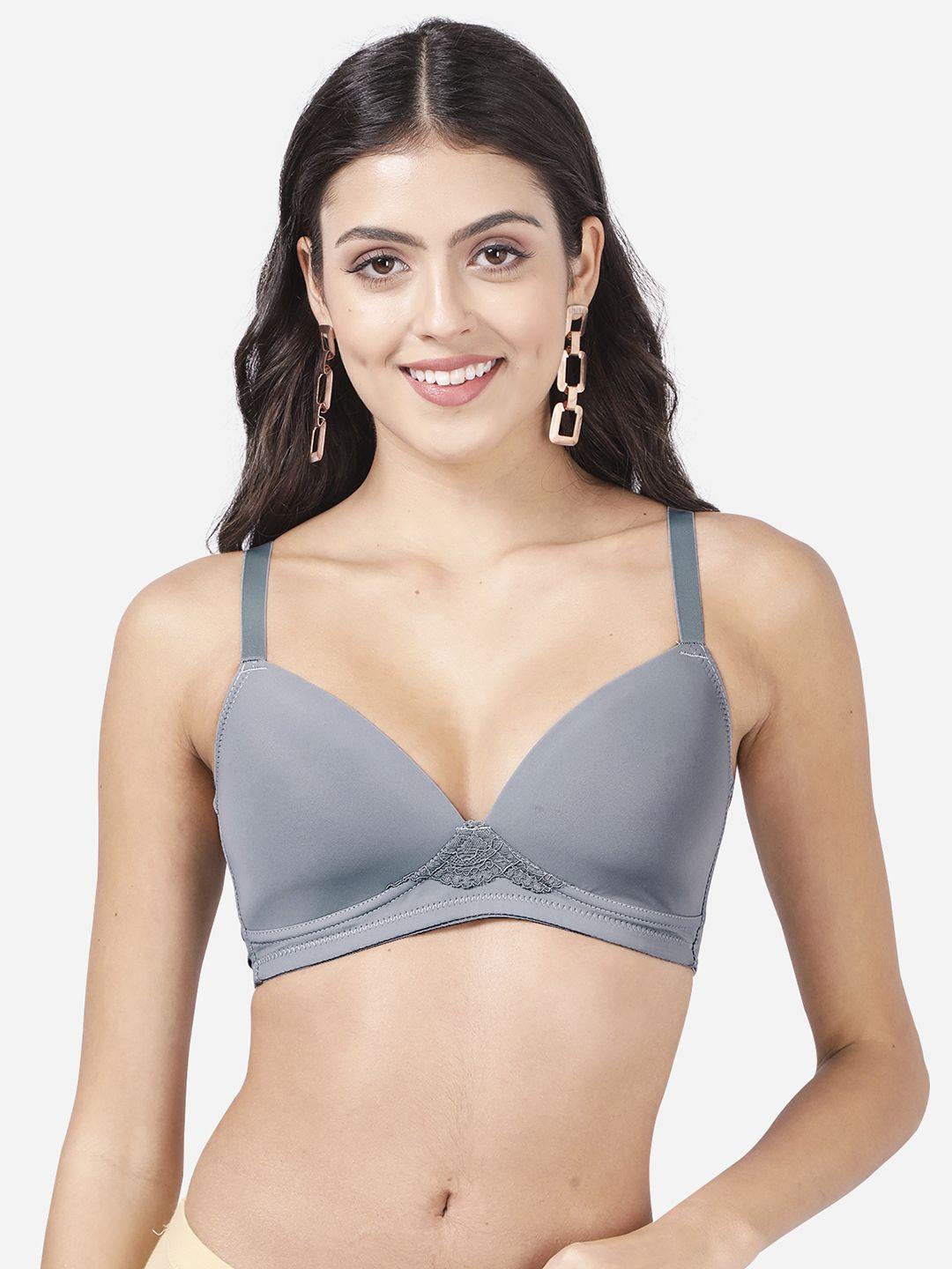 shyaway women grey everyday non-wired lightly padded bra