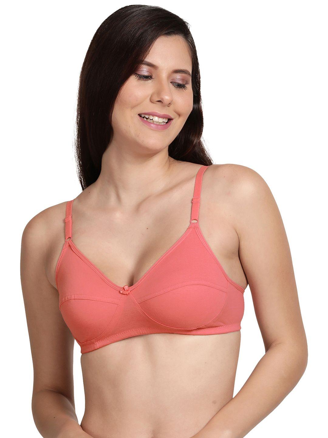 shyaway women pink cotton non padded bra