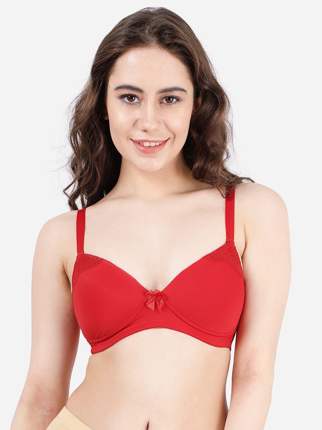 shyaway women red bra lightly padded