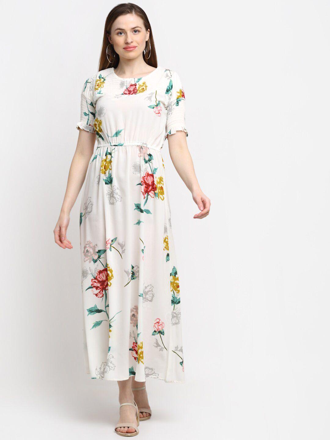 siavira women  white floral maxi dress