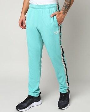 side striped track pants with elasticated waist