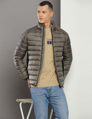 side logo quilted jacket