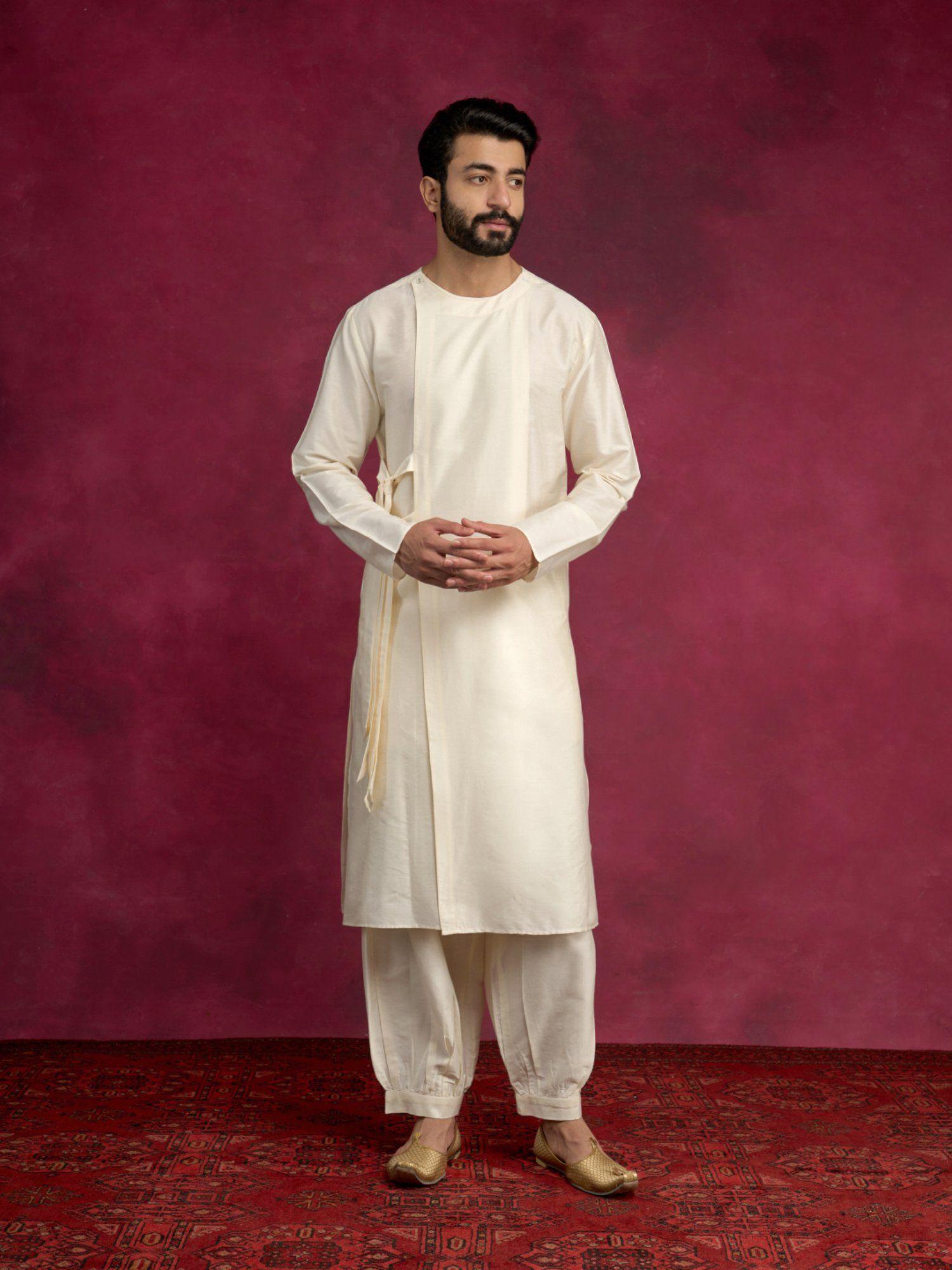 side tie-up kurta-cream