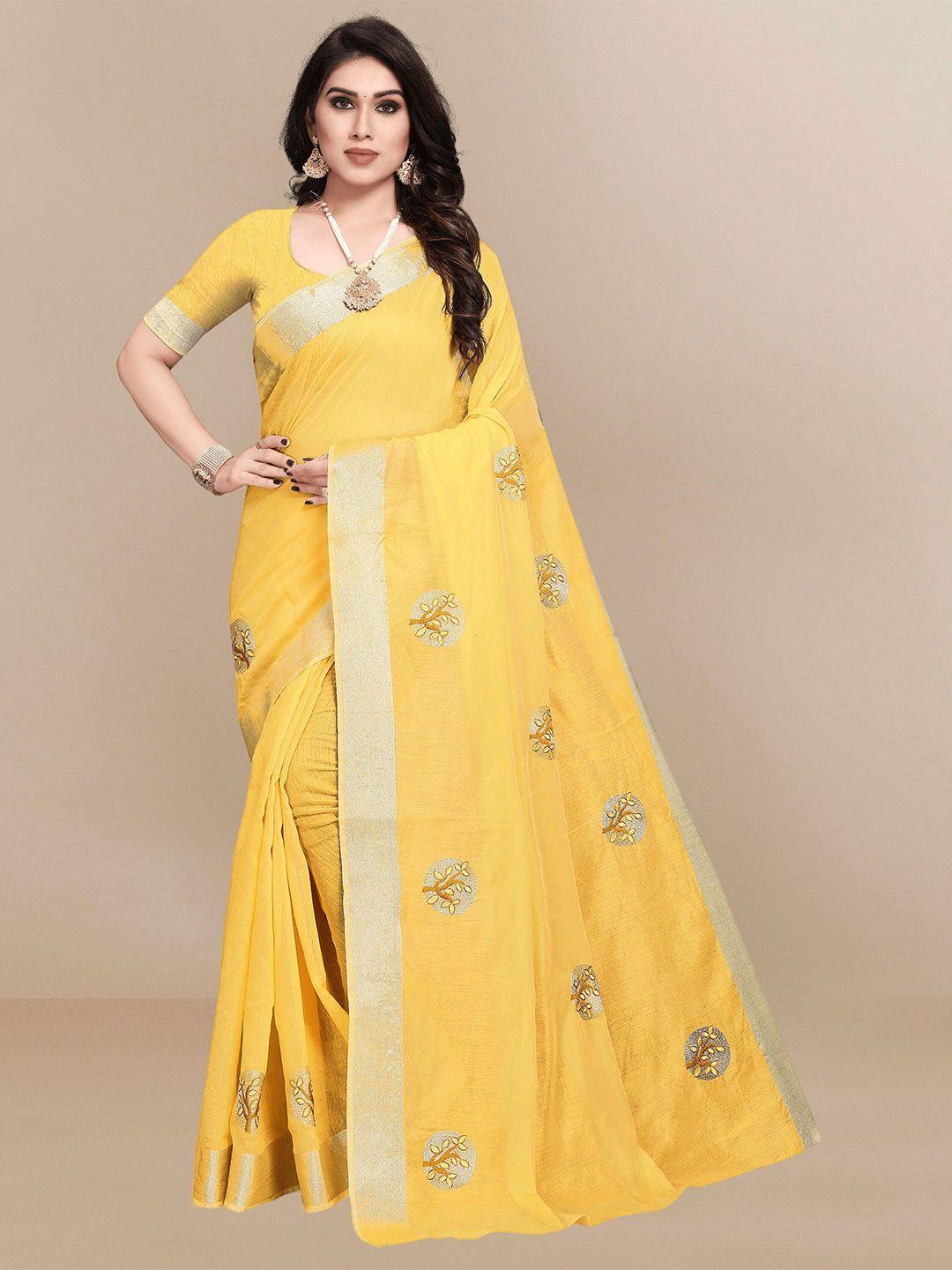 sidhidata floral embroidered zari chanderi saree