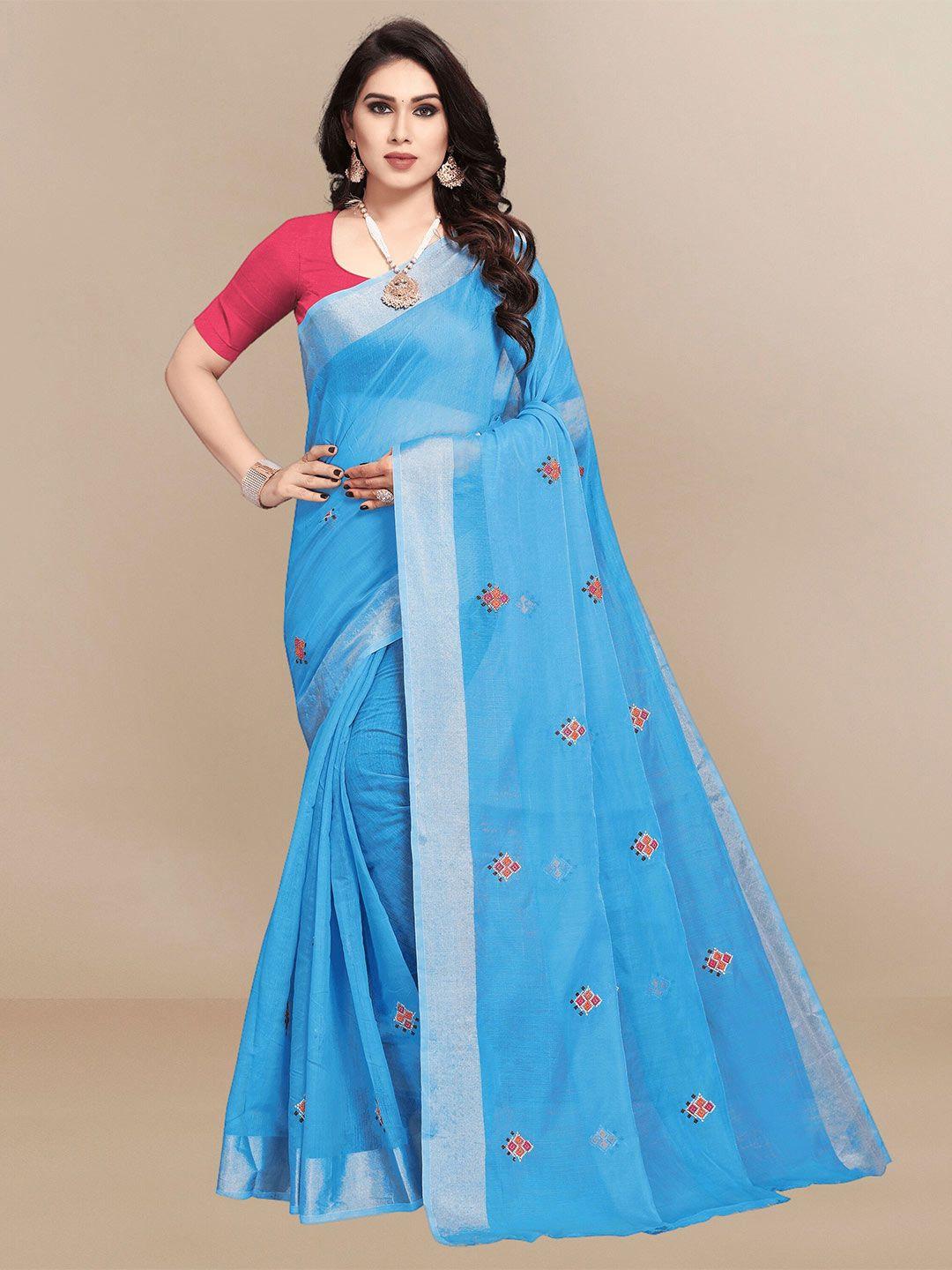 sidhidata floral embroidered zari chanderi saree