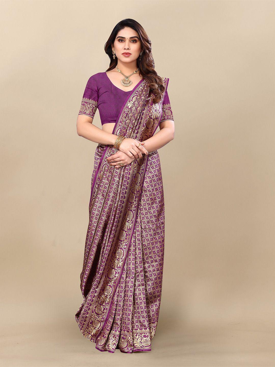 sidhidata magenta embellished zari silk blend designer banarasi saree