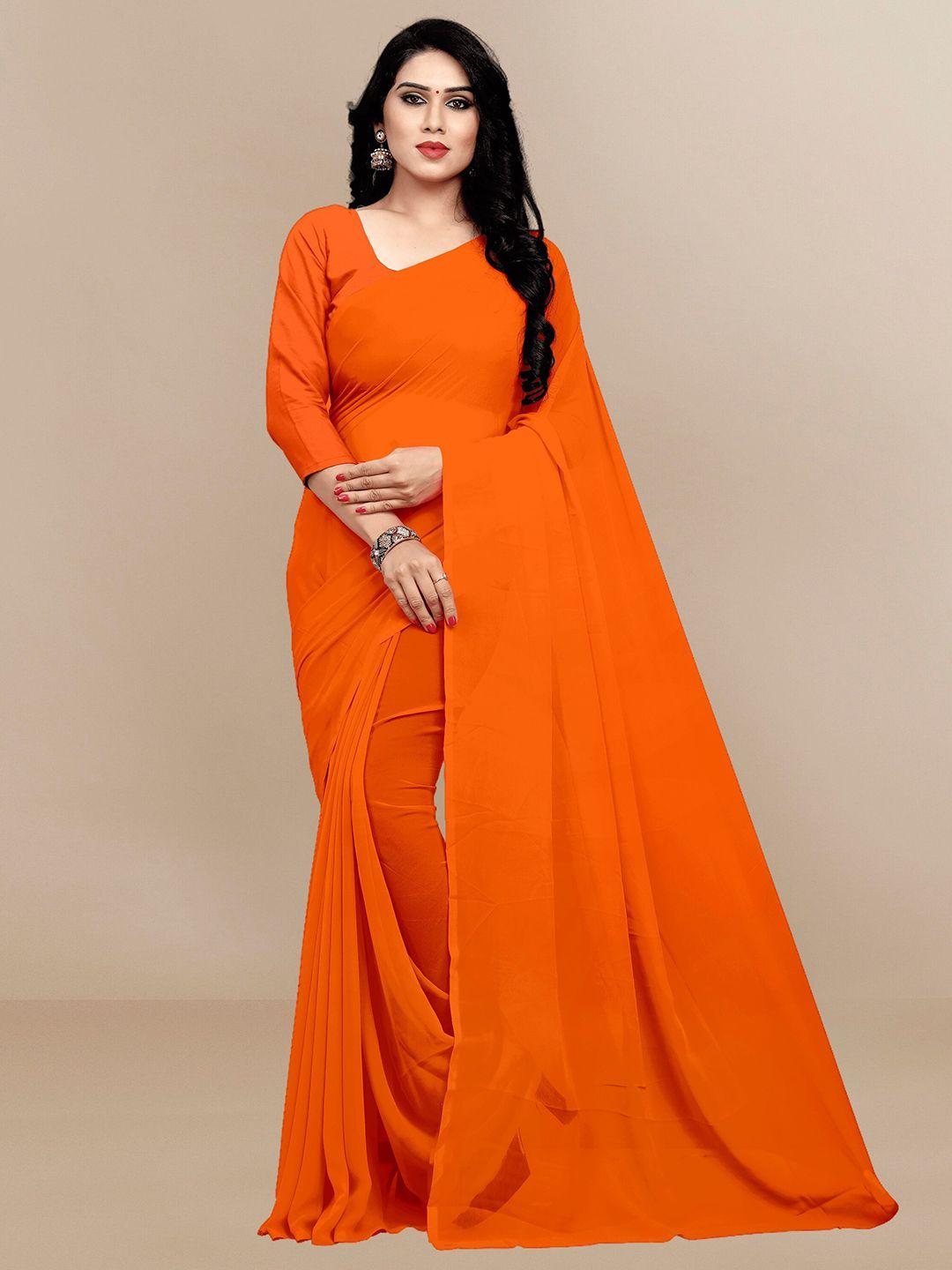 sidhidata orange pure georgette saree