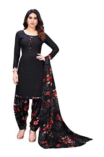 sidhidata women's women's crepe printed patiyala salwar suit dress material suit (dm black rose_black rose_unstitched)