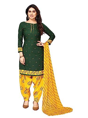 sidhidata women's women's crepe printed patiyala salwar suit dress material suit (dm jalebi green_green_unstitched)