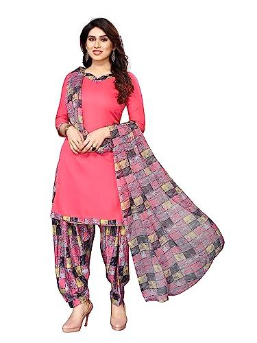 sidhidata women's women's crepe printed patiyala salwar suit dress material suit (dm party peach_peach_unstitched)