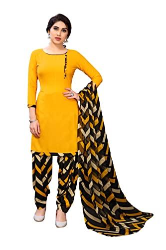 sidhidata women's women's crepe printed patiyala salwar suit dress material suit (dm zigzagg yelloww_yellow_unstitched)