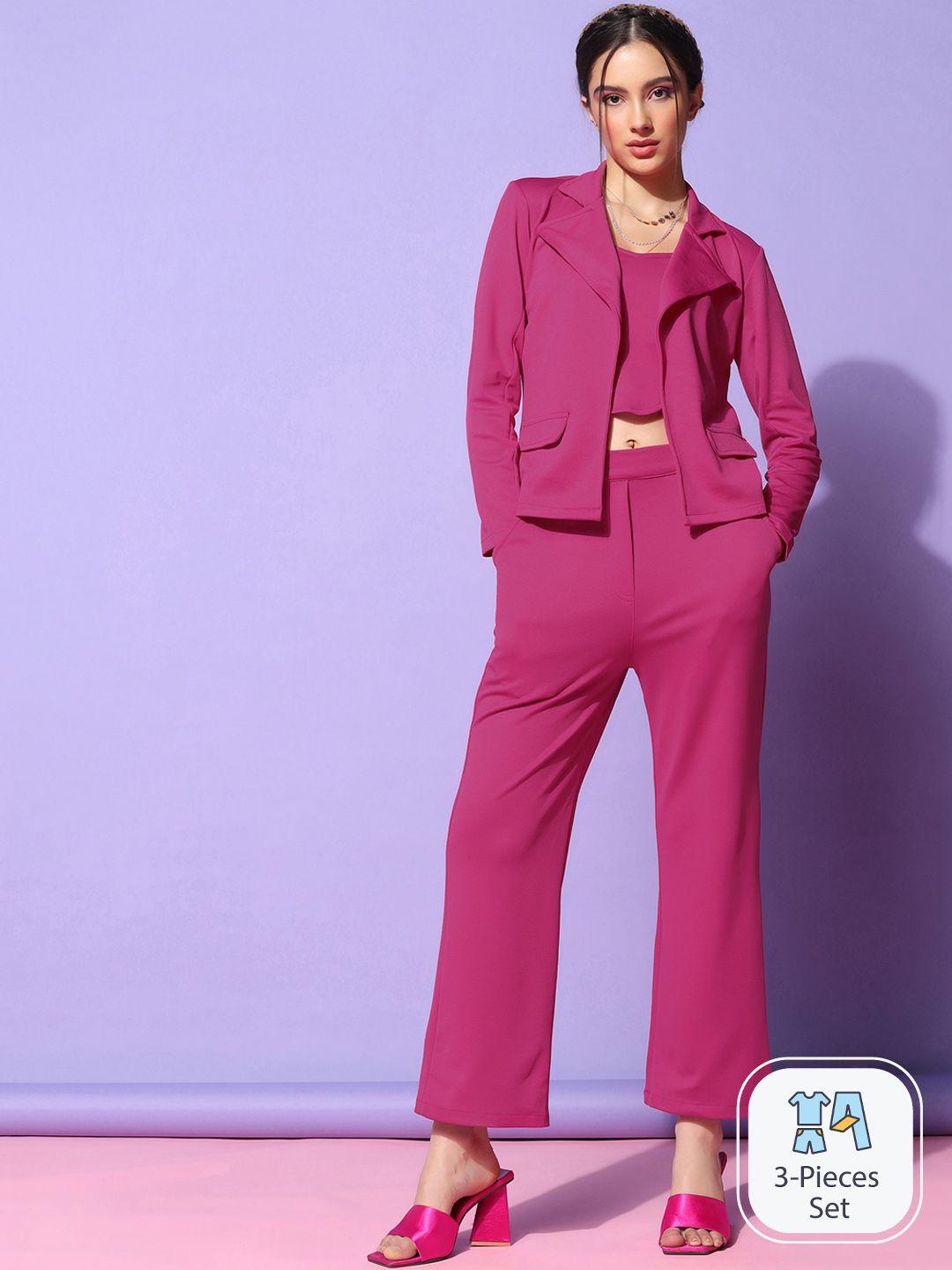 sidyal crop top with trousers & with blazer