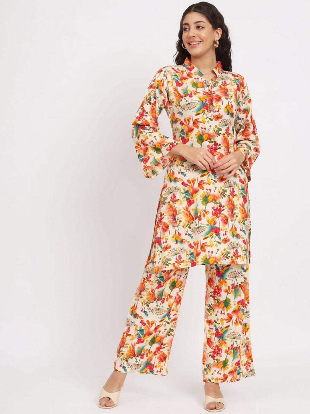sidyal floral printed straight kurta with trouser